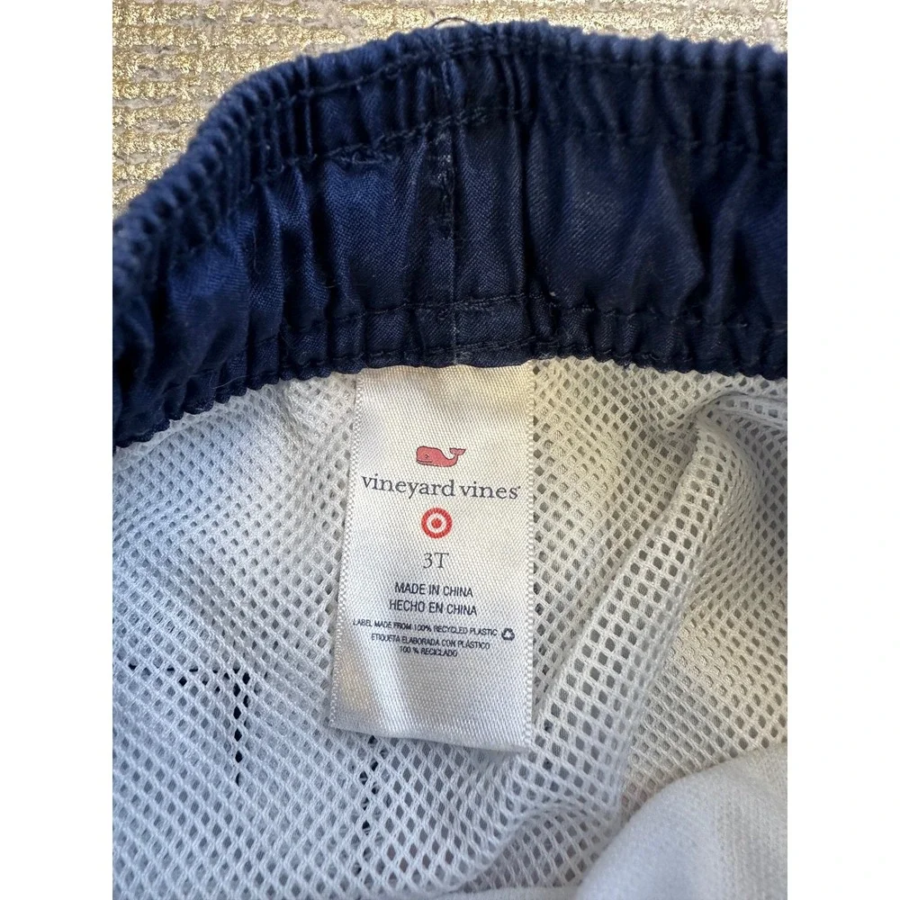 VINEYARD VINES Target Toddler Boys Red White & Blue Stripe Summer Swim Trunks 3T